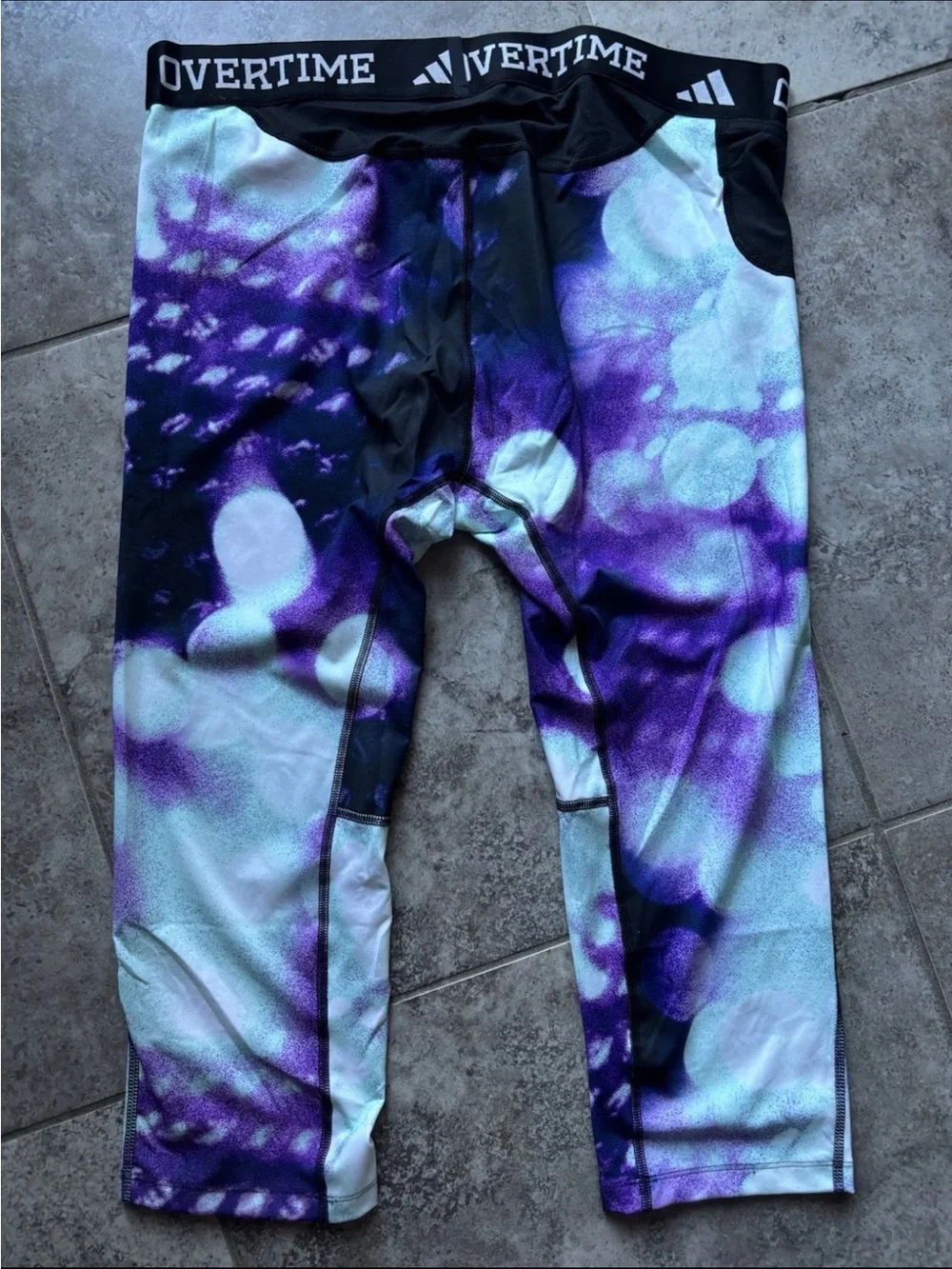 Adidas Overtime Into The Spotlight 3/4 Compression Cycling Tights Purple MEN XXL